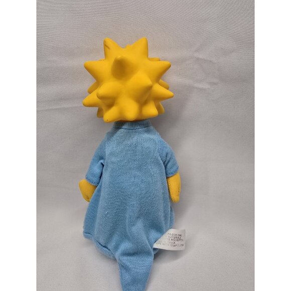 Vintage 1990 Maggie Simpson 7” Plush Doll Toy Burger King Collectible Vinyl Head - Picture 2 of 6